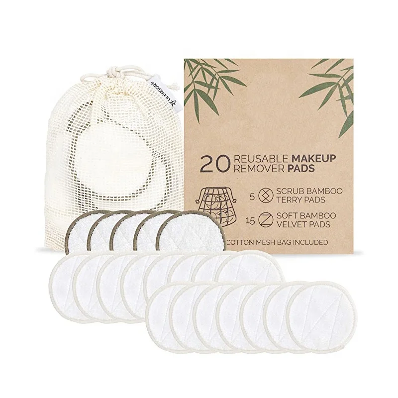 
100% Recyclable Material Zero Waste Cosmetics Brush Cleaner Reusable Bamboo Makeup Pads 