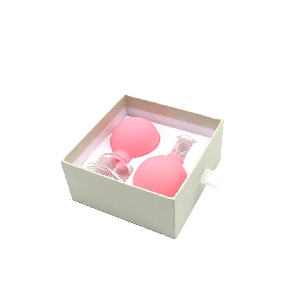 Fuli Two-piece Glass Noodle Cupping Set Suction Massage Cup Glass Cup with Silicone Ball Cupping Set