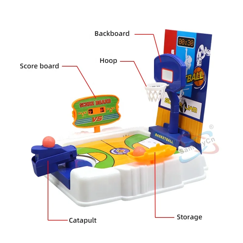 Samtoycn 3 IN 1 Educational Plastic Mini Indoor Desktop Sport Game Machine Soccer Hockey Ice Basketball Board Game for Kids