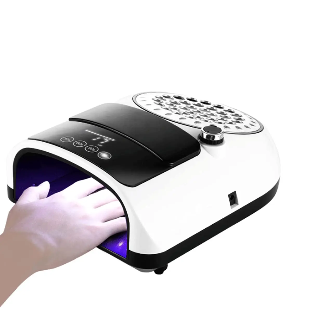 2023 HJS New 2 In 1 Led UV Nail Gel Curing Auto Sensor 126W UV/LED Nail Lamp With 60W Nail Dust Collector Changeable filter