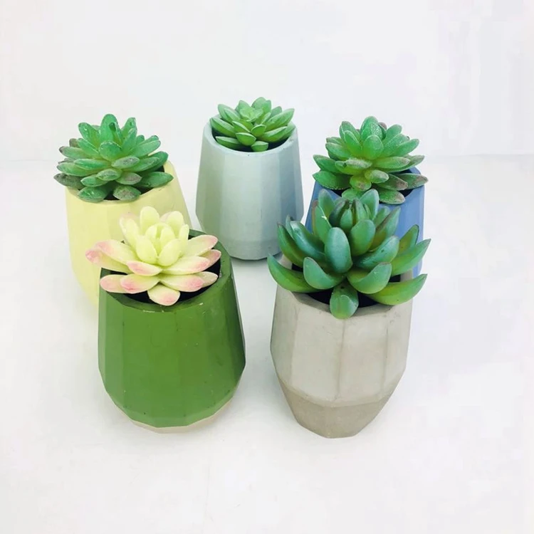 Pots cement Planter With Tray Resin Concrete Planters Clay Glazed Plan Flower Pot