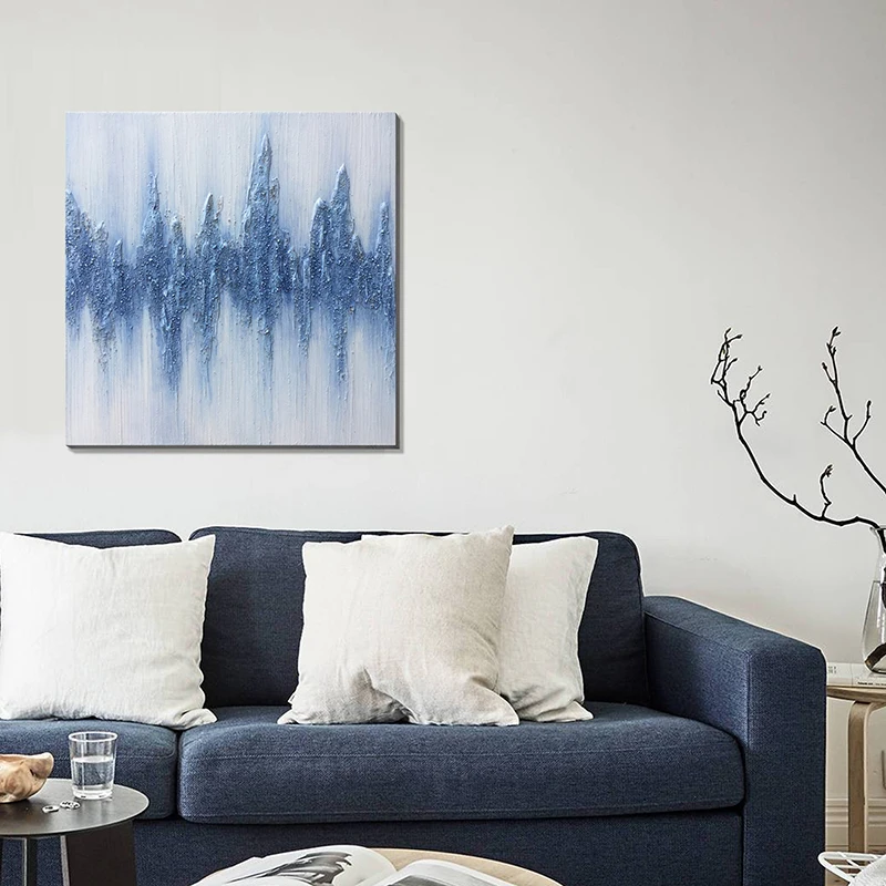 Modern blue water ripple canvas hand painted oil painting