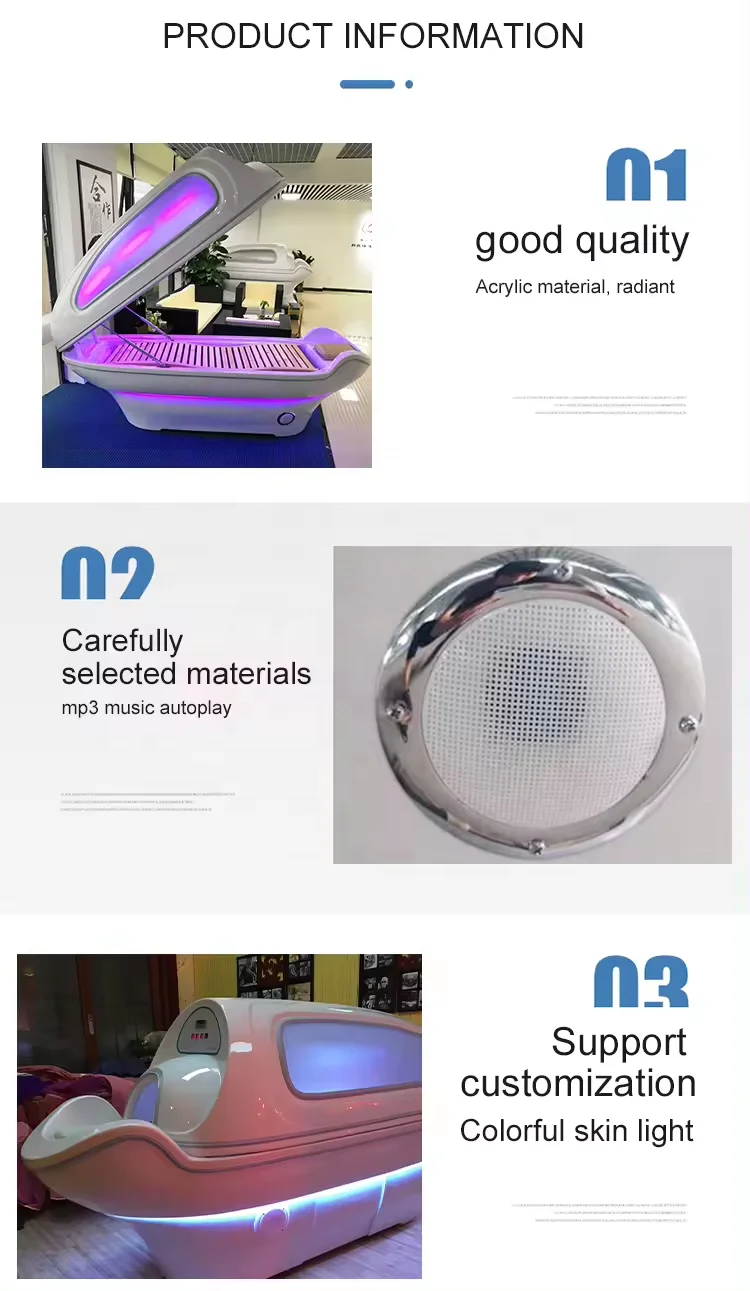 Ozone Therapy Disinfection Light Steam Sauna With Bluetooth Music Spa Capsule Slimming Machine