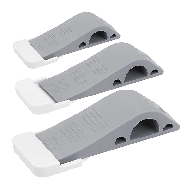 Wedge Security Door Stops Holder Heavy Duty Gray Rubber Door Stoppers Works  Carpet Jam plastic door stopper