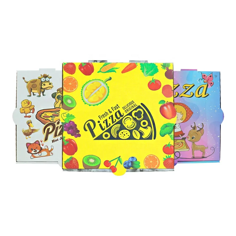 Custom printed pizza boxes with logo 12 inch eco friendly storage box takeaway delivery wholesale package food grade packaging