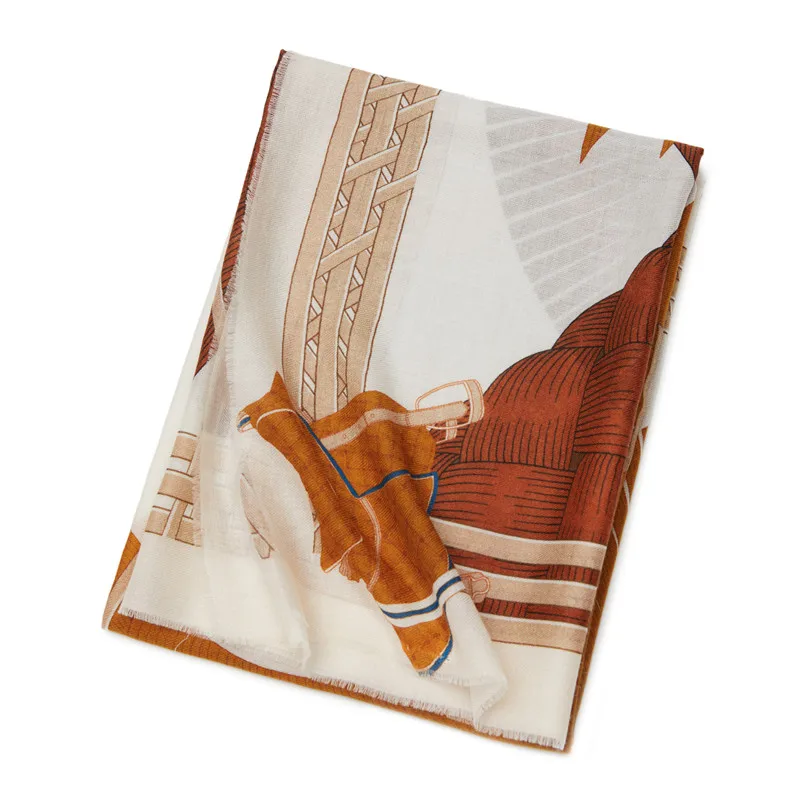 Custom Printing 100% Wool Pure Scarf Foulard En Laine 100 Cashmere Scarf Shawl for Women