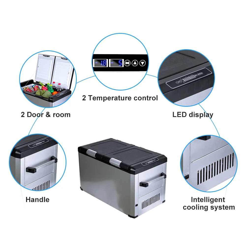 a mini cold drink double door compact refrigerator,solar home appliances cooling compressor table top led light deep freezer