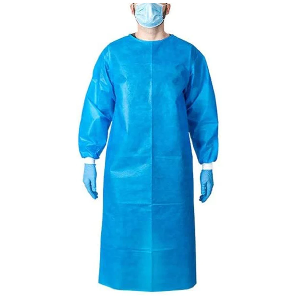 Hot-selling Waterproof Breathable SMS Isolation Gown AAMI Level 123 Disposable Medical Surgical gown With Elastic Cuff