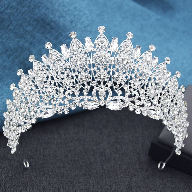 LUOXIN Rhinestone Bridal Crown Hair Accessories Diamond Tiara Wedding Crown For Women