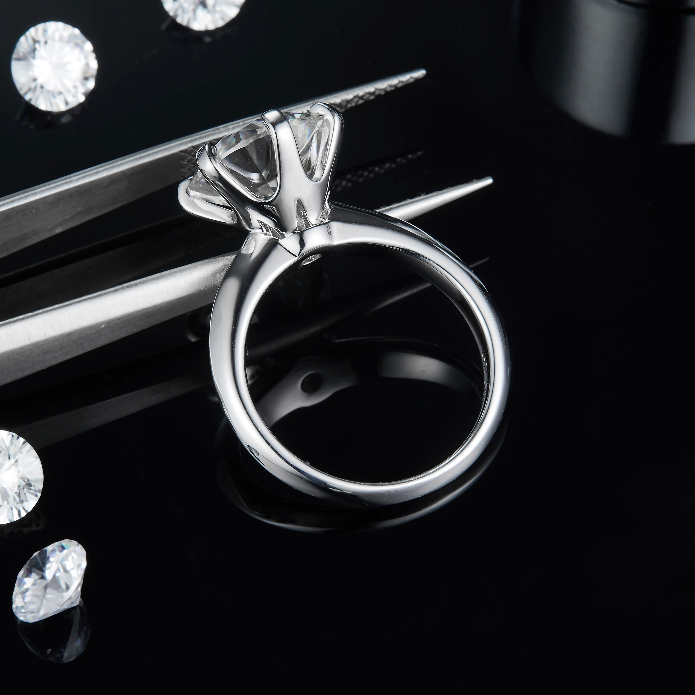 Соблюдения обручальное 5CT синтетический бриллиант ювелирные изделия оптом 925 серебро 5 карат Для Женщин Муассанит кольцо