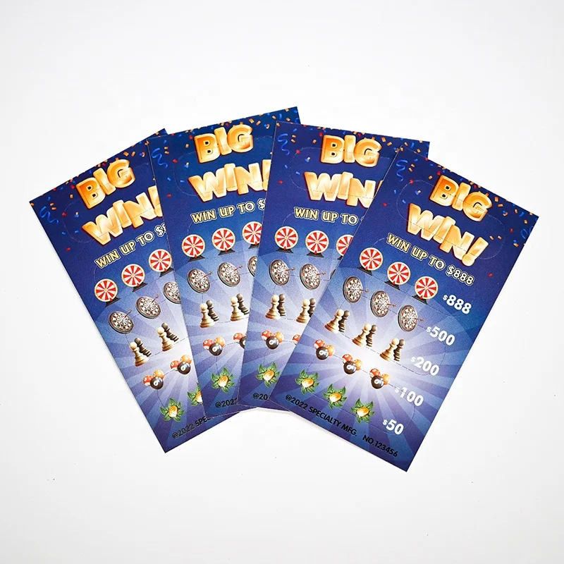 Custom Four Window Pull Tab Gambling Tickets Scratch Card Pull Tab Break Open Lottery Ticket Free Design