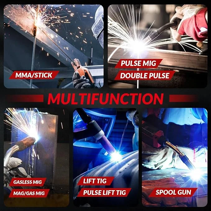 YIJIU MIG-200SP Dual Pulse TIG MIG Welding Machines Gasless Multifunctional Mig Welders 220V Weld Aluminum