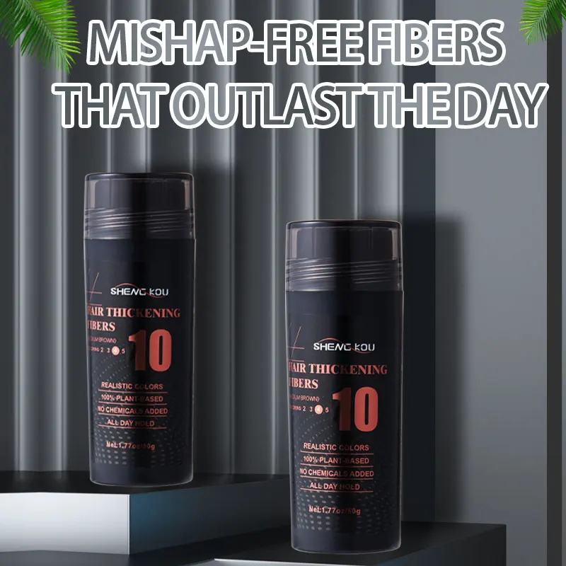 Custom logo thickening hair fiber 100% plant-based hair keratin fiber brown black hair fiber for men