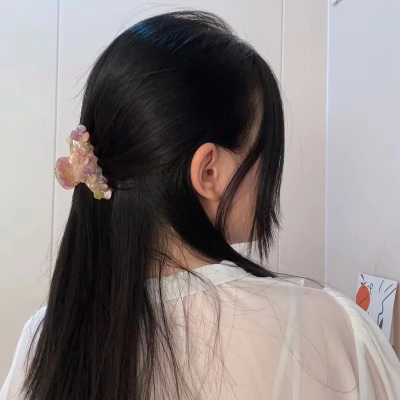 South Korea 2022 new acetate flower niche girl delicate super fairy blitzkrig grab clip ponytail clip back of the head clip