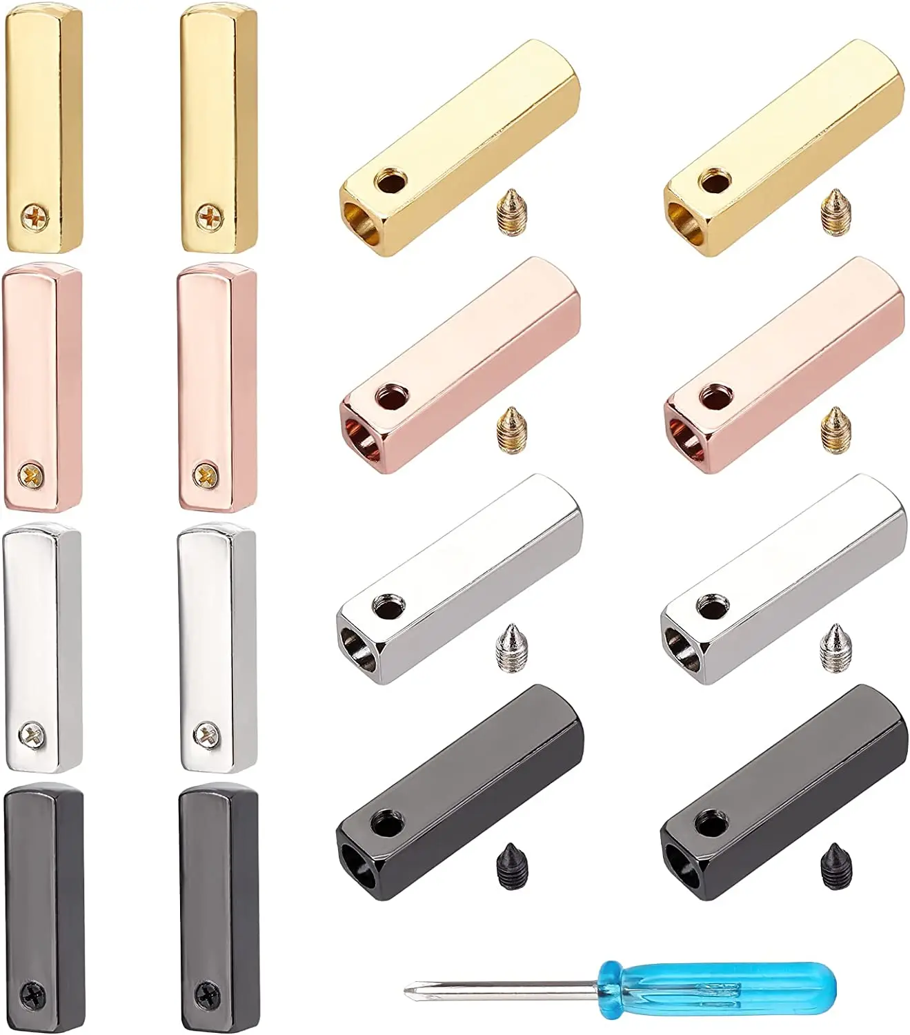 High quality Electroplating Spray painted Metal shoelace tip Metal Aglets Screw tip Aglets Sneaker decoration