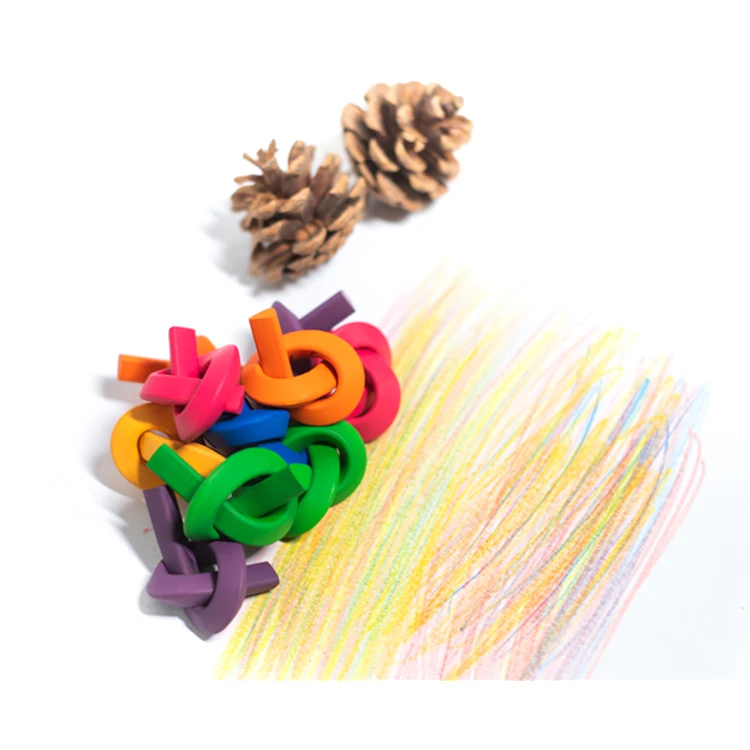 Flexcils Hot sale high quality fat triangle PET box full color printing crayons non toxic jumbo crayons for babies