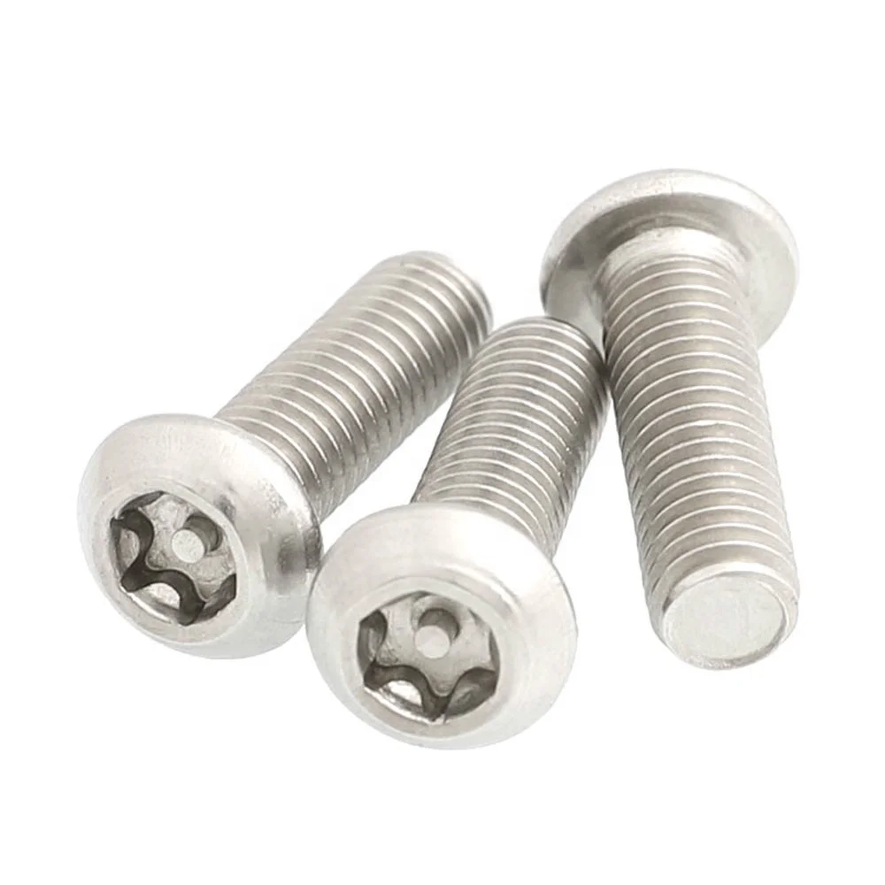 304 Stainless Steel Torx Round Pan Head With Pin Anti Theft Security Screws Six Lobe Button Head Tamper Proof Bolts