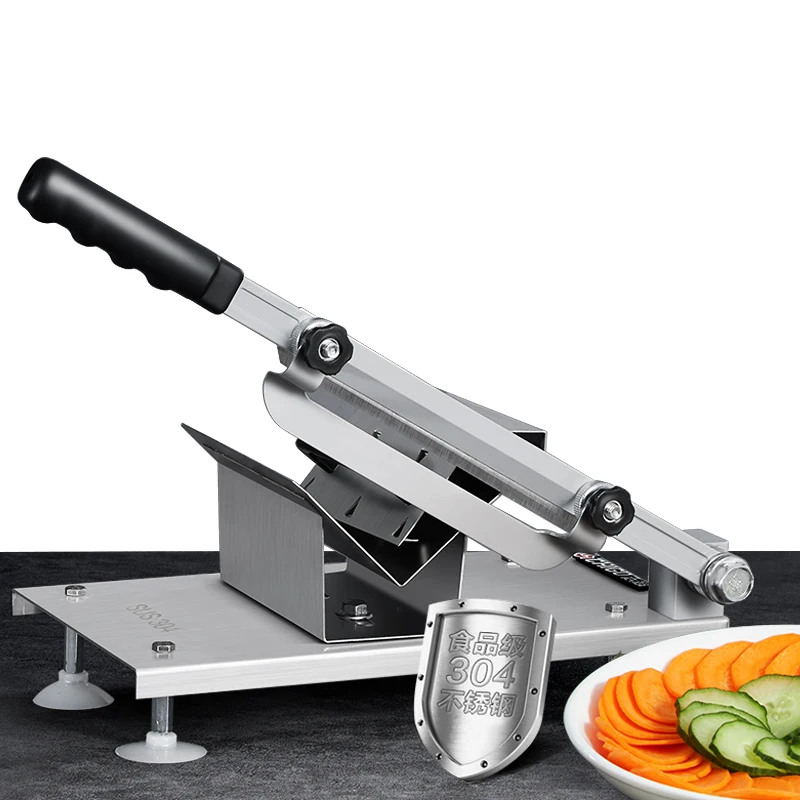 Potato Cucumber Cutting Machine SUS 304 Bacon Ham Manual Meat Slicer