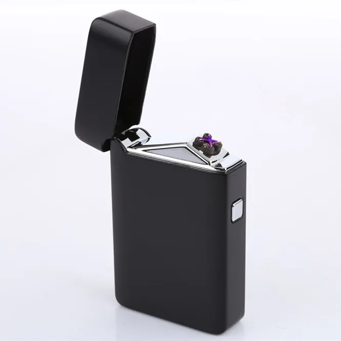 Manufacturer Price Electronic black USB High Quality aoto arc Lighter Print Logo For Gift motorcycle cigarette metal windproof