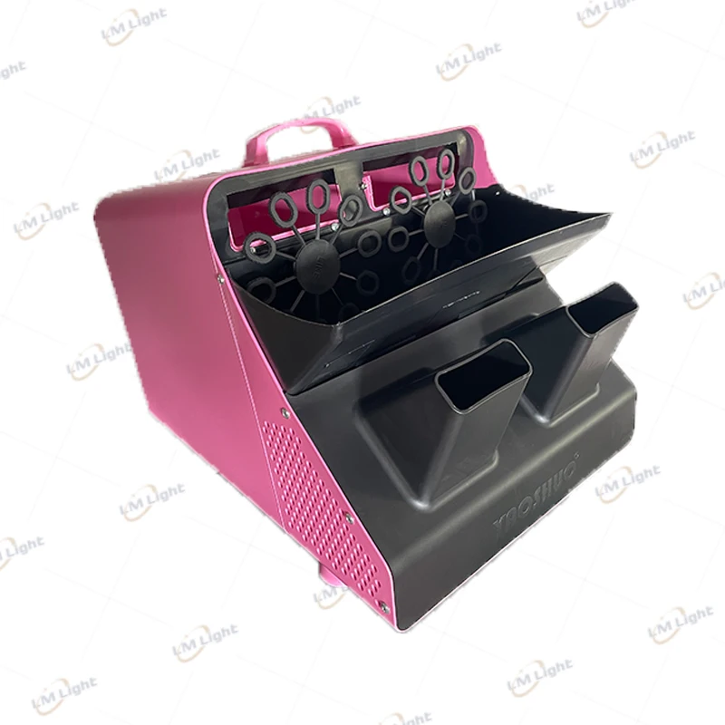 High Quality 500w Plastic Pink Double Wheel Big Automatic Bubbles Machine