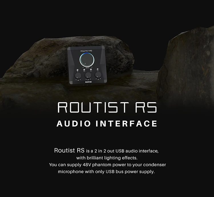 Midiplus Routist RS 2 channel pro Audio Interface 2 In 2 Out Computer Recording Live Equipment Singing USB External Sound Card