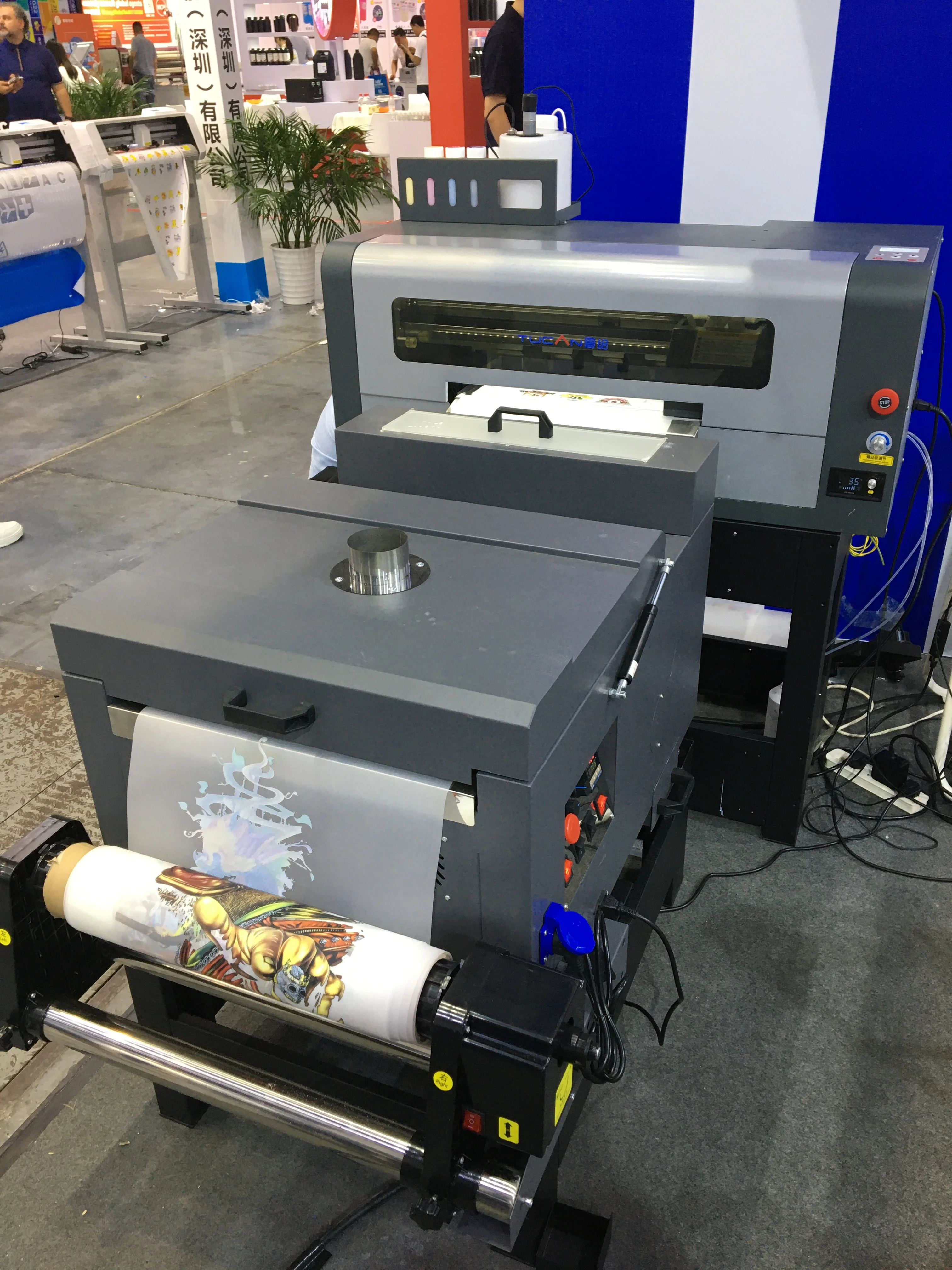 A2 42cm commercial dtf printer with dual i3200  print head pet transfer film printer  2 in 1 dtf T shirt cloth printing machine