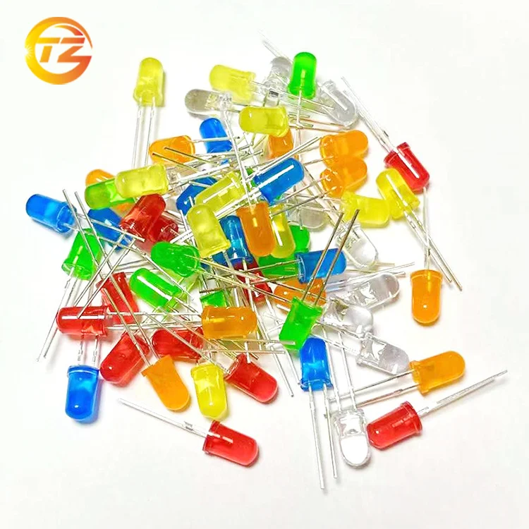 High Quality 5mm led LED diode 525nm green 2.6V-3.2V clear round head long feet 29-31mm 5mm Light Emitting Diodes