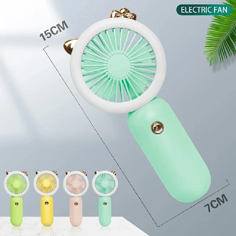 2023 New Handheld Mini Cooler Plastic Cordless Table Rechargeable Usb Car Flexible Fan With Lamp Price For Cooling Summer