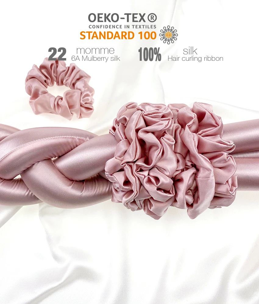 Heatless Hair Curler - 100% Mulberry Silk Heatless Curls- curler with scrunchies heatless curling rod