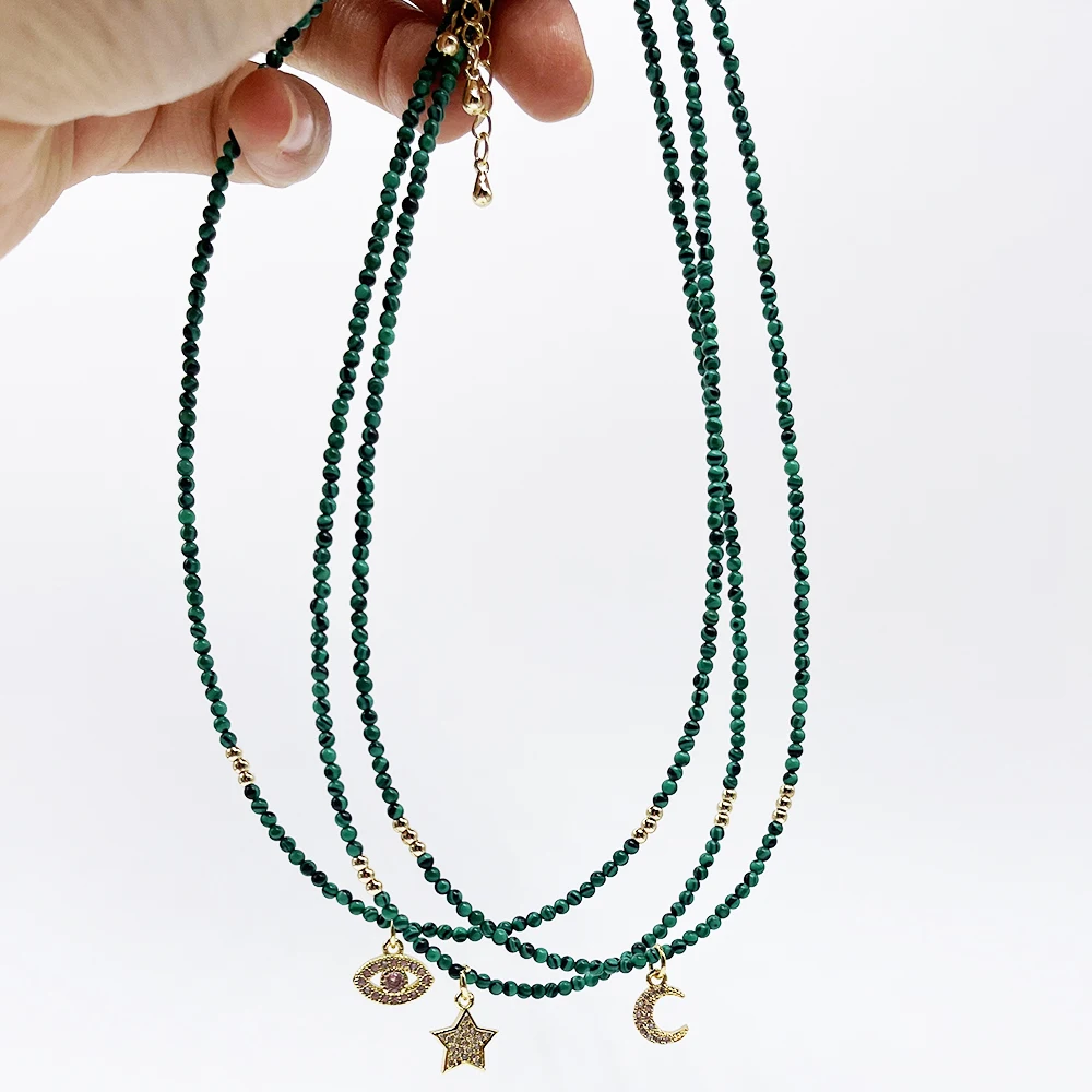 Neck Chocker Multilayer Stone Beaded Bohemian Necklace Women Gold for Girls Custom