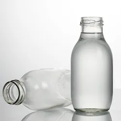 Wholesale Small Round 260ml 330ml Milk Juice Glass Jars Empty Clear Bottle with Lid Caps