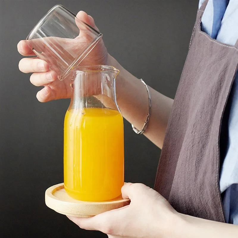 Hot sale Borosilicate Night Glass water jug Kettle Decanter Carafe Pitcher With Tumbler Glass