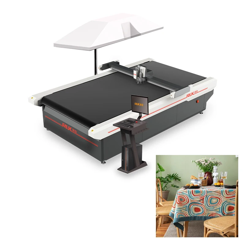 Ruk Flatbed Leather Cloth Cutting Machine Digital T Shirt Cutting Plotter Automatic Cutting Machine