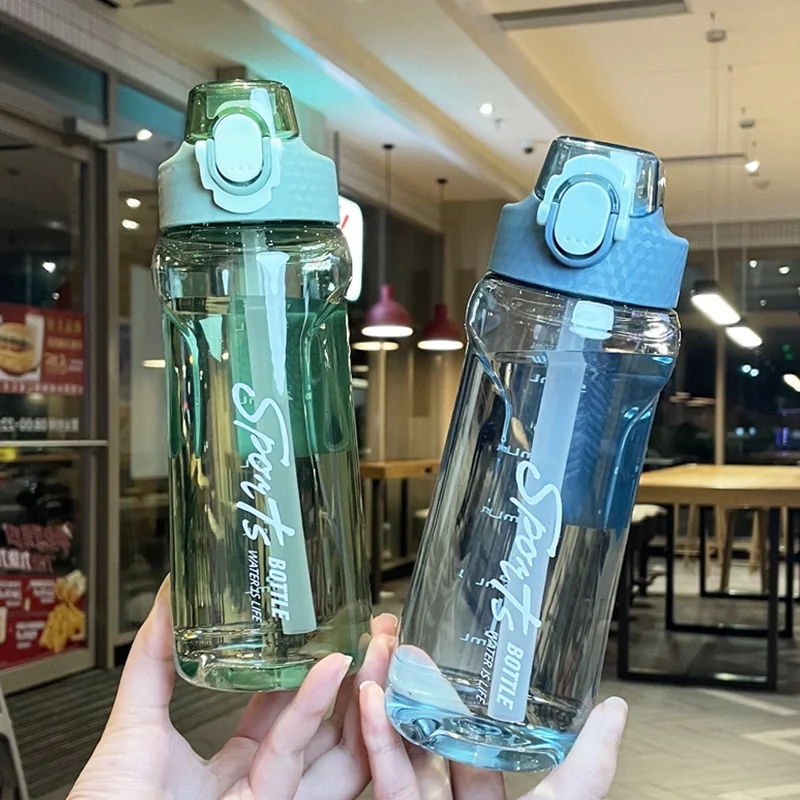 Custom Logo Wholesale Plastic Tritan Sport Water Bottle with Straw
