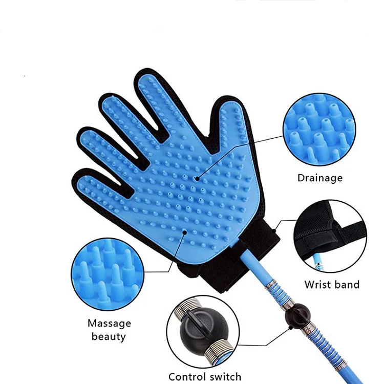 Pet Spa Bathing Clean Gloves Brush Dog Bathing Massaging Glove Pet Shower Sprayer Bathing Glove