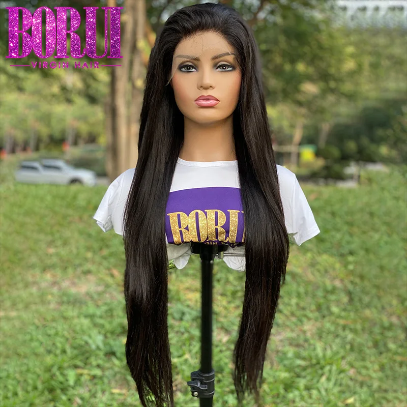 Borui Hair HD Lace Straight Lace Frontal Wig 100%  Human Virgin Hair with Natural Hairline for Black Women