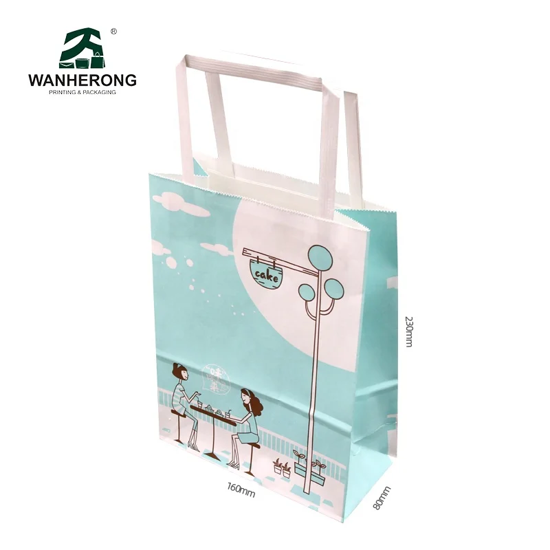 Fried chicken square bottom kfc mcdonalds paper bag custom colored printed