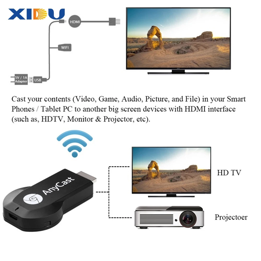 M9 Plus TV Stick Wifi Display Receiver Anycast DLNA Miracast Airplay Mirror Screen HDMI-compatible Android IOS Mirascreen Dongle