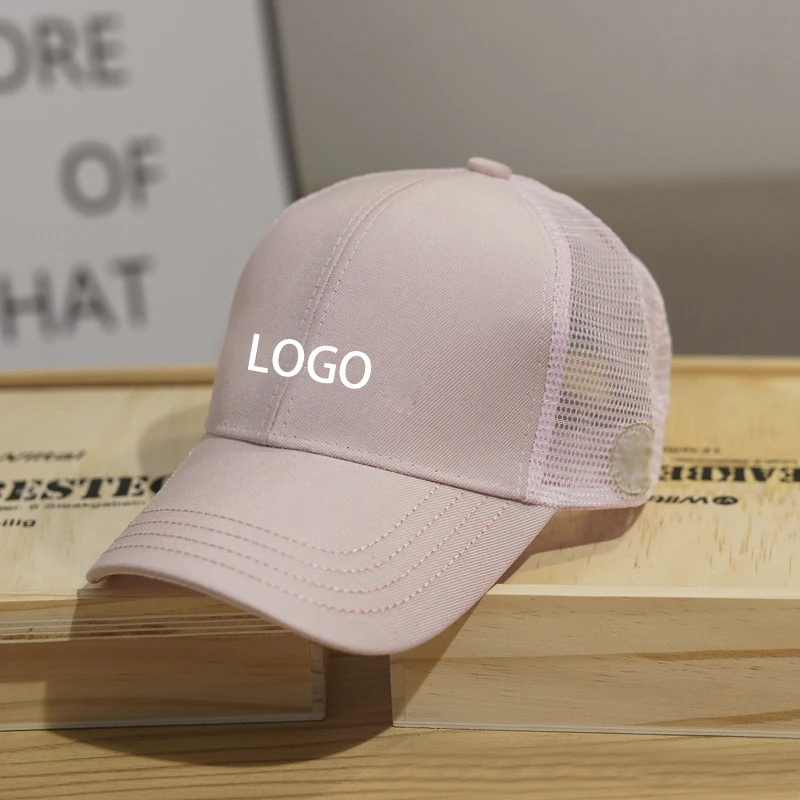 Adults 6 Panel Mesh Trucker Cap, 100% Cotton Custom Embroidery Plain Mesh Trucker Hat