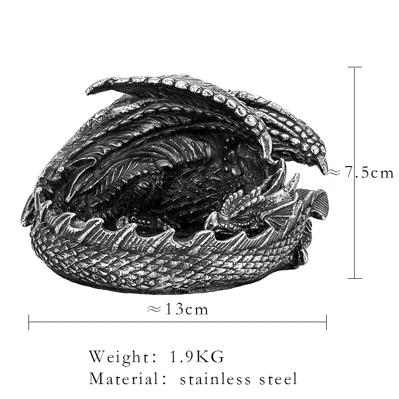 2022 new Business gift ashtray Creative Home Office stainless steel  Dragon Unique Ashtray