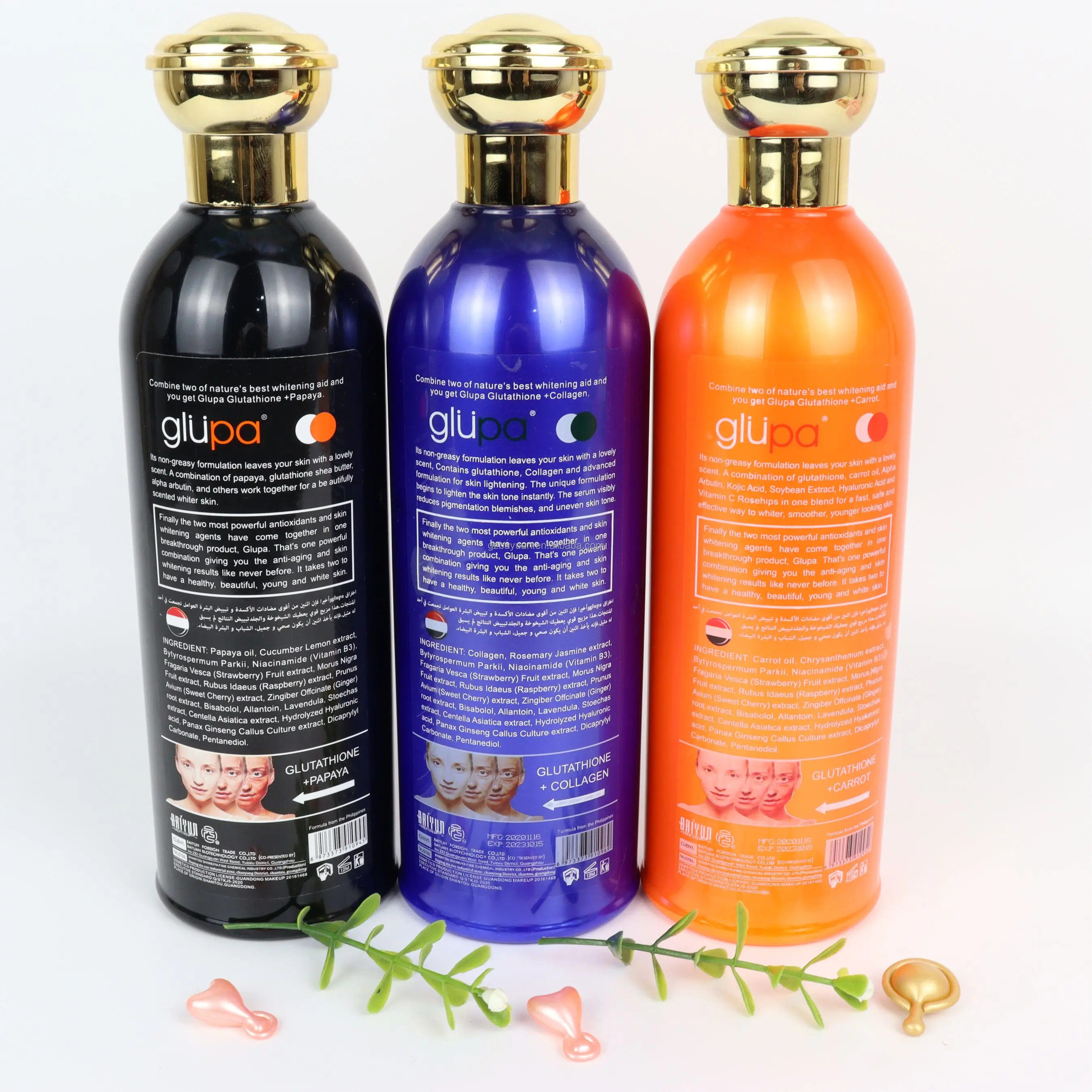 OEM Customize Glupa Scented Collagen Lighten Professional Care For Black Skin Whitening Body