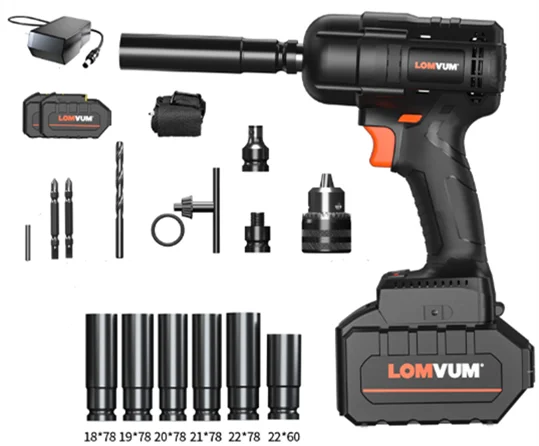 Lomvum 280NM Cordless Electric Impact Wrench Brushless