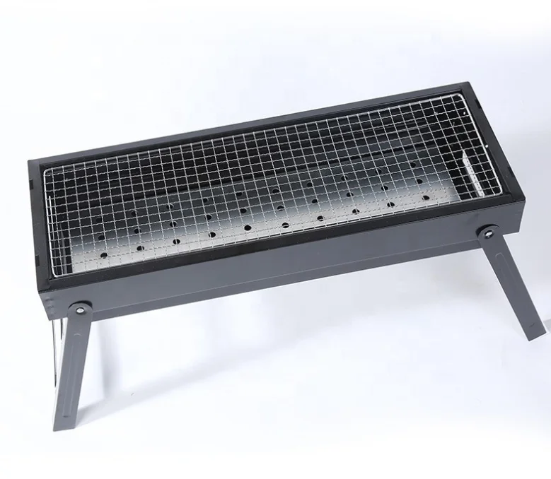 
Outdoor Picnic Camping Patio Backyard Easily Assembled Folding Grill Camping Portable Briefcase Style Charcoal BBQ Grill 