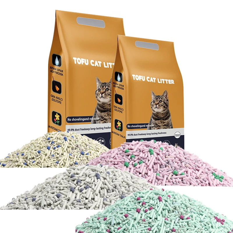 Разноцветный помет для кошачьего туалета