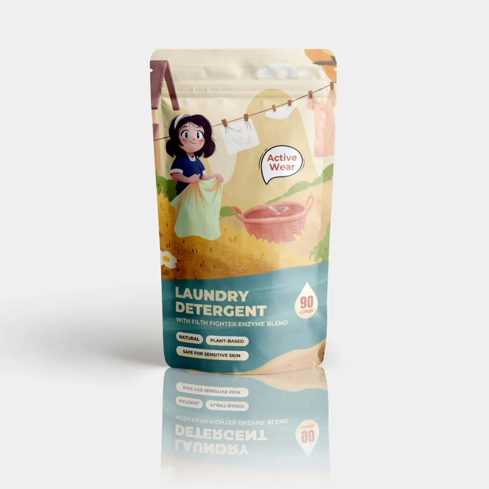 Custom printed eco-friendly 500ml 1L spout pouch liquid soap bags for laundry detergent packing