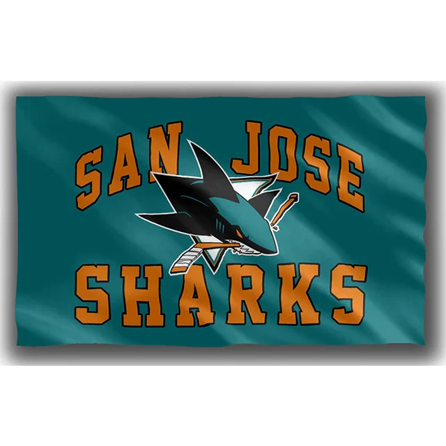 High Quality NHL Flag Custom Printed 3X5ft 100% Polyester Double Sided San Jose Sharks Flag