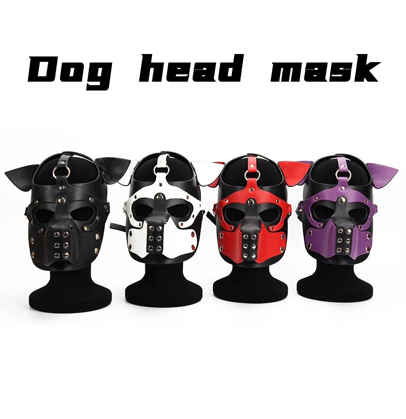Adult Game Slave Toys cosplay Props Dog High Quality PU Leather Head Headgear fetish puppy play pup hoods fetish-mask supplier