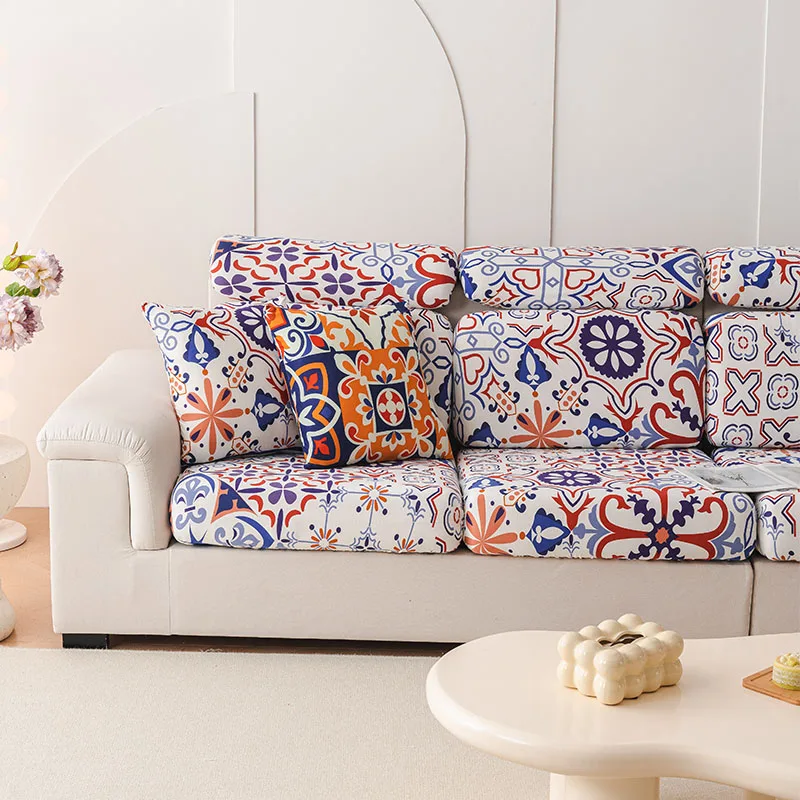 All-Year Universal Stretch Sofa Cover Solid Pattern Couch Cover for Sectional Sofas