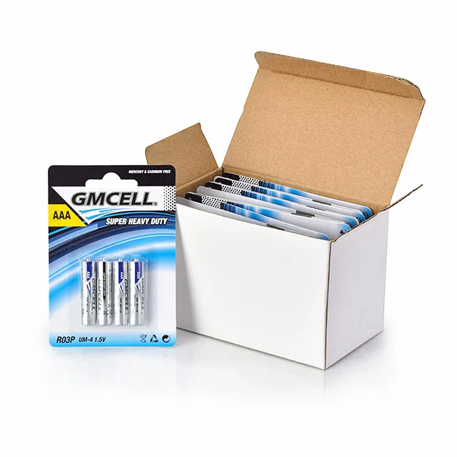 GMCELL Hot Sale Primary Cell Batteries 1.5v r03p r03 AAA UM4 Size 1.5V Zinc Carbon Dry Battery for Toys