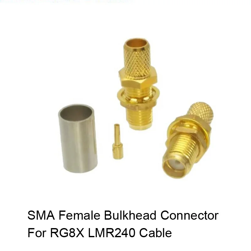  Позолоченный коннектор Coppe RP SMA Female Jack PCB Male Plug прямой прямоугольный обжимной соединитель Rf быстрый коаксиальный Rp- Sma золотое покрытие гнездо штекер правый угол разъем Быстрый